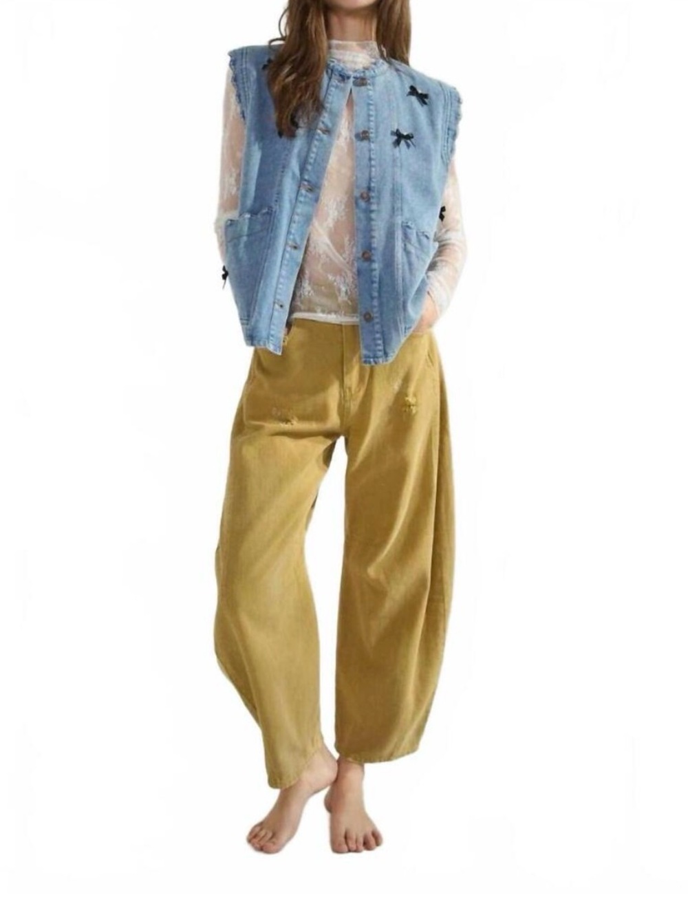 Like New Oddi Los Angeles Relaxed Barrel Kayden Women’s Jeans in Mustard